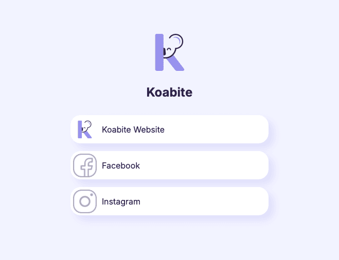 Koabite's bio page – Create your own bio page